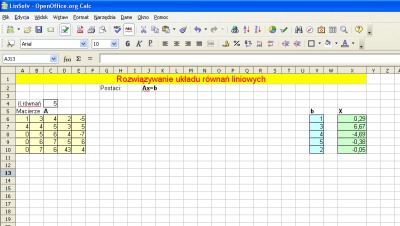 Przykład rozwiązywania równań liniowych